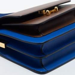 Marni Brown/Blue Leather Trunk Shoulder Bag