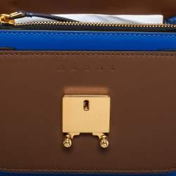 Marni Brown/Blue Leather Trunk Shoulder Bag