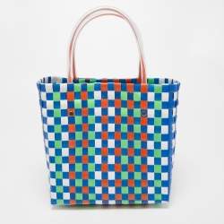 Pre Owned Marni Multicolor Woven Plastic Market Basket Tote