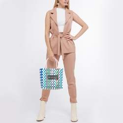 Pre Owned Marni Multicolor Woven Plastic Market Basket Tote