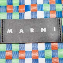Pre Owned Marni Multicolor Woven Plastic Market Basket Tote
