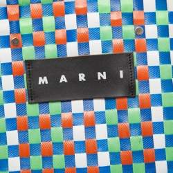 Pre Owned Marni Multicolor Woven Plastic Market Basket Tote