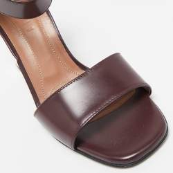Marni Burgundy Leather Block Heel Ankle Strap Sandals Size 36