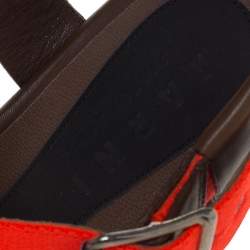 Pre Owned Marni Lavender/Neon Orange Criss Cross Flat Sandals Size 36.5