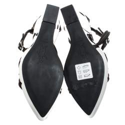 Pre Owned Marni Burgundy/Black Satin Strappy Wedge Platform Sandals Size 38