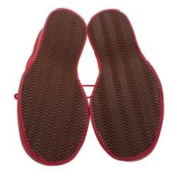 Marni Red Canvas Round Toe Low Top Sneakers Size 38