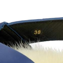 Pre Owned Marni Blue Leather Fussbett Crisscross Slingback Flat Sandals Size 38