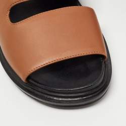 Pre Owned Marni Tan Leather Slingback Flat Sandals Size 36