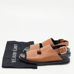 Pre Owned Marni Tan Leather Slingback Flat Sandals Size 36