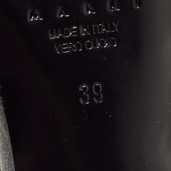 Pre Owned Marni Grey Satin Crystal Embellished T-Bar Pumps Size 39