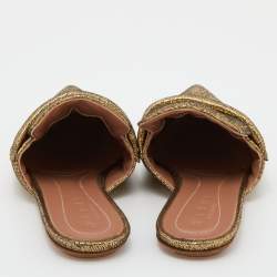 Marni Gold Glitter Suede Rising Sabot Flat Mules Size 39