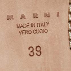 Marni Gold Glitter Suede Rising Sabot Flat Mules Size 39