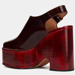 Pre Owned Marni Brown Leather Platform Sandals 36