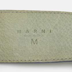 Pre Owned Marni Light Green Leather Adjustable Double Strap Wide Belt