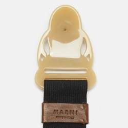 Marni Black Elastic Bank Waist Belt 70CM