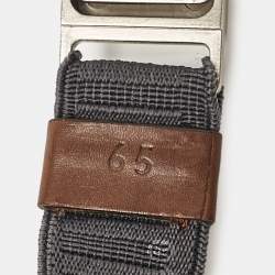 Marni Blue/Brown Elastic and Leather Waist Belt 65 CM