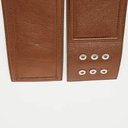 Marni Brown Leather Wide Waist Belt 80 CM