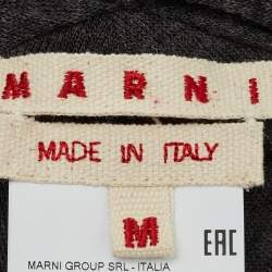 Marni Beige Logo Embroidered Shearling& Leather Baseball Cap M