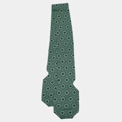 Pre Owned Marni Green Printed Silk Tie 