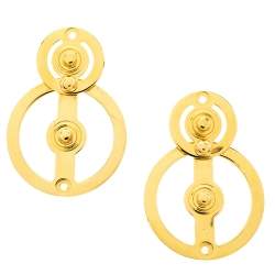 Marni Circular Motif Gold Tone Drop Earrings