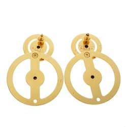 Marni Circular Motif Gold Tone Drop Earrings