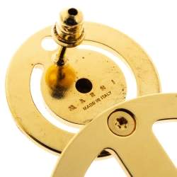 Marni Circular Motif Gold Tone Drop Earrings