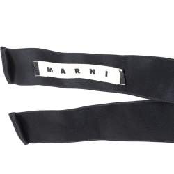 Pre Owned Marni Crimson Red Crystal and Paillette Embellished Ribbon Necklace