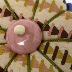 Marni Multicolor Fabric Flower Brooch