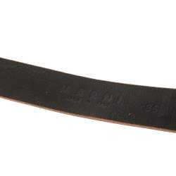 Marni Black Leather And Elastic Waist Belt 85 CM