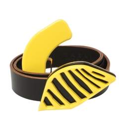 Marni Black Leather And Elastic Waist Belt 85 CM
