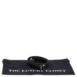 Marni Black Leather and Elastic Fabric Waist Belt Size 70cm