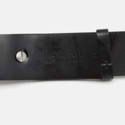 Marni Black Glossy Leather Waist Belt M