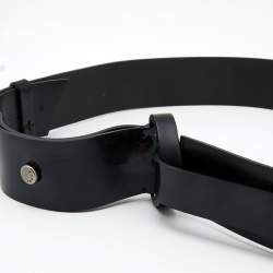 Marni Black Glossy Leather Waist Belt M