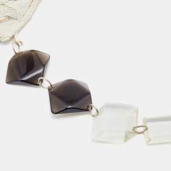 Marni Off-White Macramé & Beads Statement Necklace