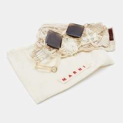 Marni Off-White Macramé & Beads Statement Necklace