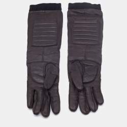 Marni Dark Brown Leather Long Gloves 