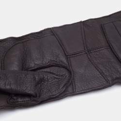 Marni Dark Brown Leather Long Gloves 