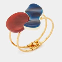 Marni Multicolor Resin Gold Tone Cuff Bracelet