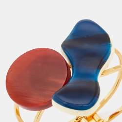 Marni Multicolor Resin Gold Tone Cuff Bracelet