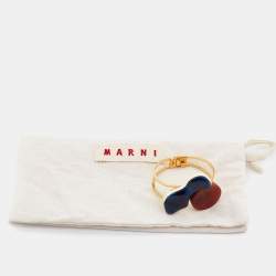 Marni Multicolor Resin Gold Tone Cuff Bracelet