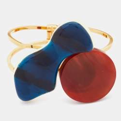 Marni Multicolor Resin Gold Tone Cuff Bracelet