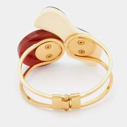 Marni Multicolor Resin Gold Tone Cuff Bracelet
