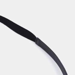 Marni Black Leather Crystal Embellished Elasticized Waist Belt