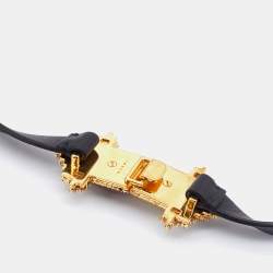Marni Black Leather Crystal Embellished Elasticized Waist Belt