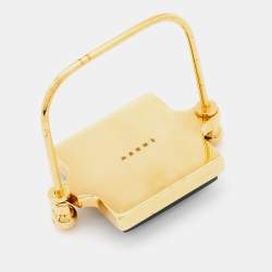 Marni Green Resin Gold Tone Cuff Bracelet