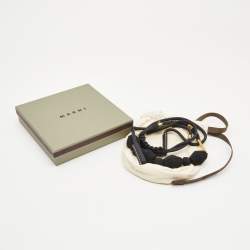 Marni Fabric Leather Gold Tone Necklace