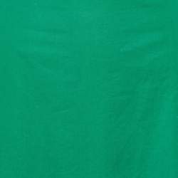 Marni Green Cotton Contrast Trim Knee Length Skirt M
