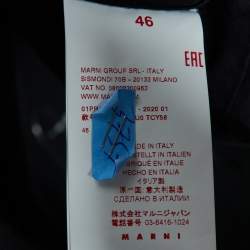 Pre Owned Marni Black Denim Buttoned Back Puff Sleeves Top L