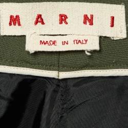 Marni Green Wool Wide Legs Culotte Pants XS