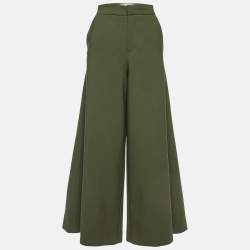 Marni Green Wool Wide Legs Culotte Pants XS